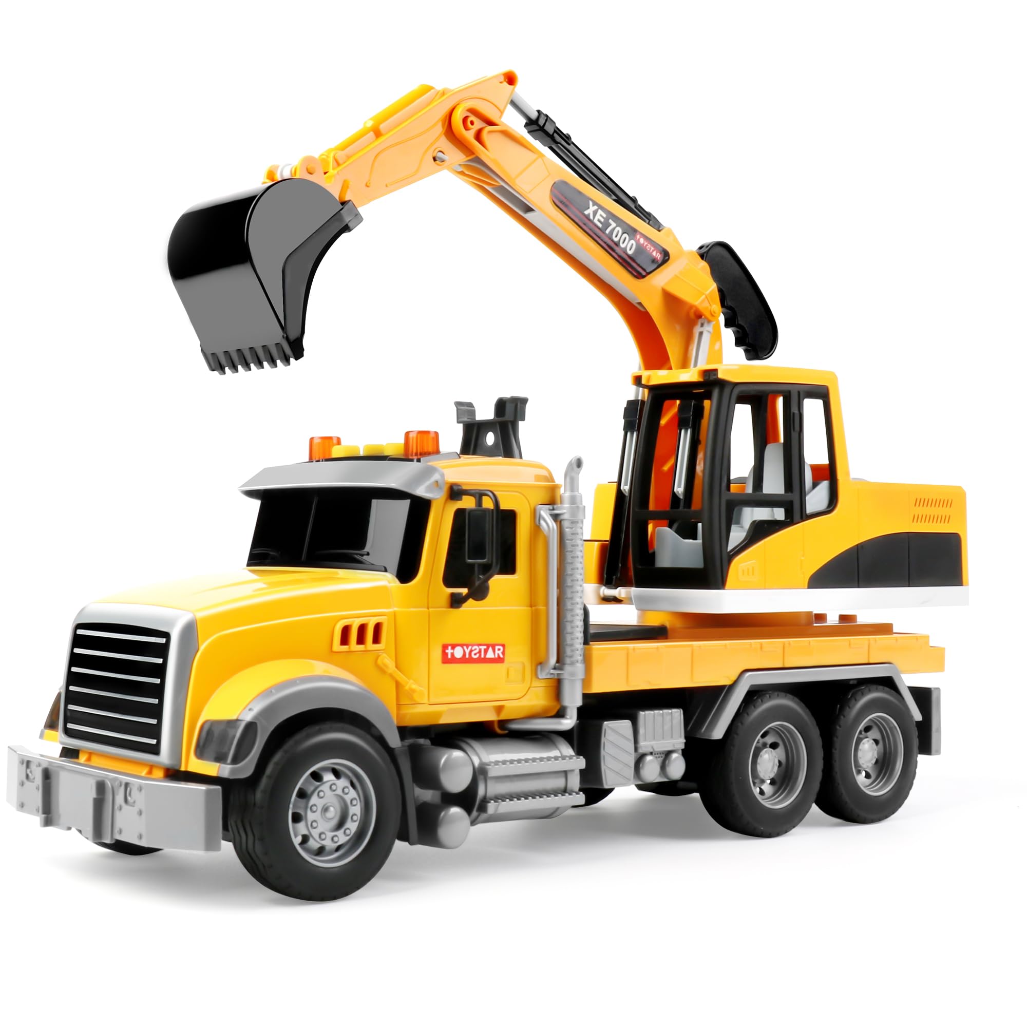 Dwi Dowellin excavator truck toy with sound and light for imaginative play.