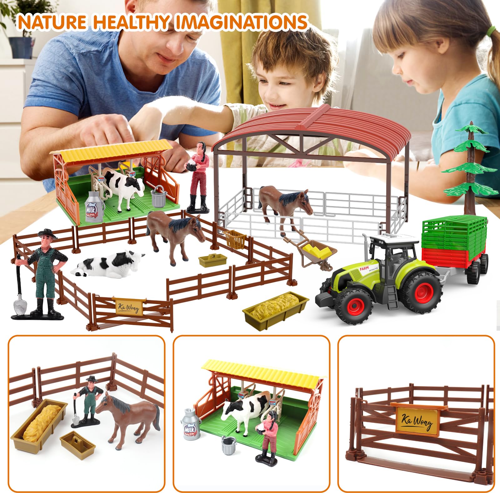 Dwi Dowellin farm stable fence playset showcases sturdy build for durable pretend scenes