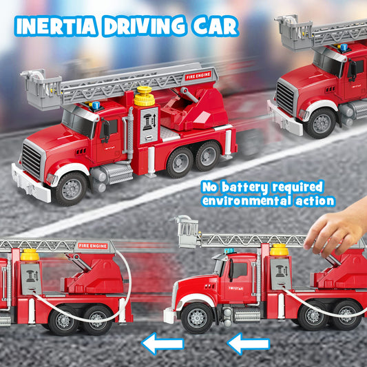 Dwi Dowellin fire truck with extendable ladder for dynamic rescue scenarios.