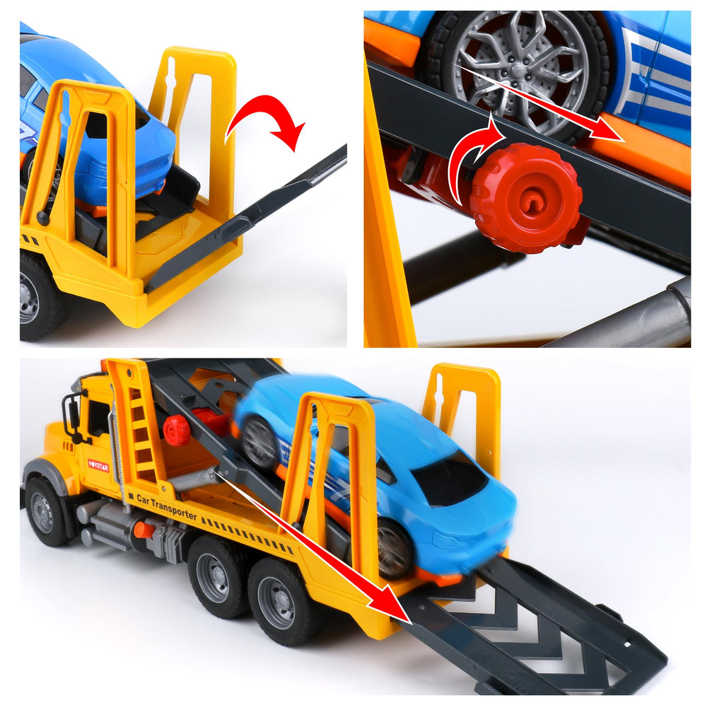 Dwi Dowellin friction-powered truck offers smooth push-and-go action for active play.