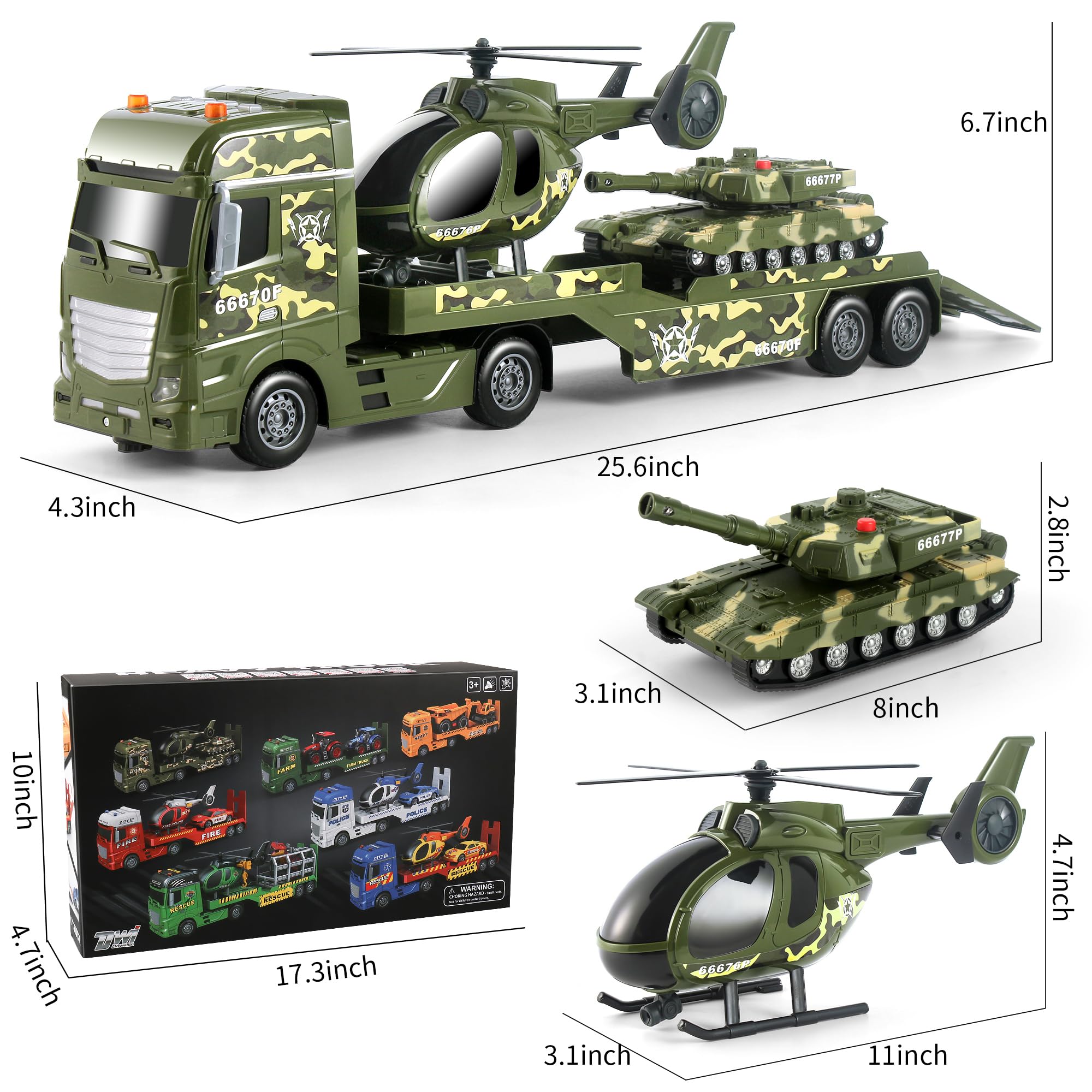 Dwi Dowellin Green Military Big Truck assembly play encourages exploration