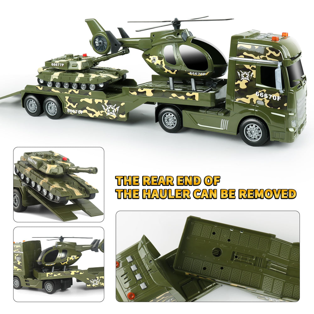 Dwi Dowellin Green Military Big Truck side view for graspable play