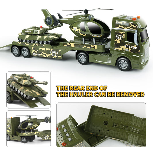 Dwi Dowellin Green Military Big Truck side view for graspable play