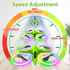 Dwi Dowellin mini drone performing 3D flips for fun stunts.