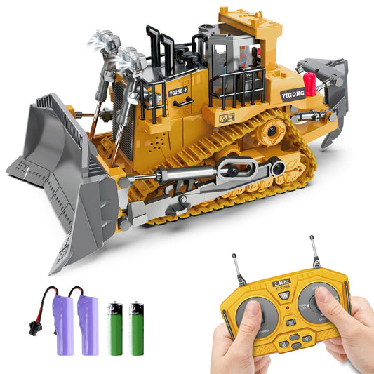 Dwi Dowellin RC bulldozer front view showing realism for kids