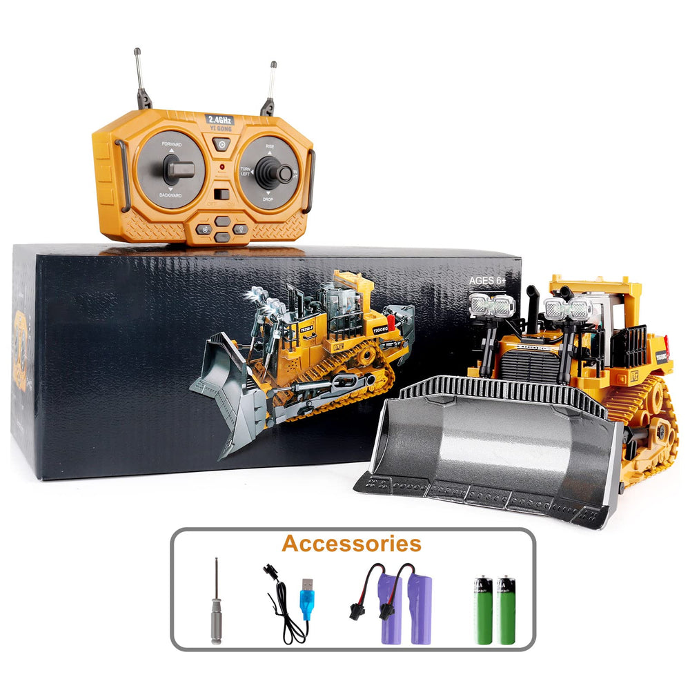 Dwi Dowellin RC bulldozer play scene in sandbox