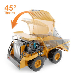 Dwi Dowellin RC dump truck dumping bed action for outdoor sandbox fun