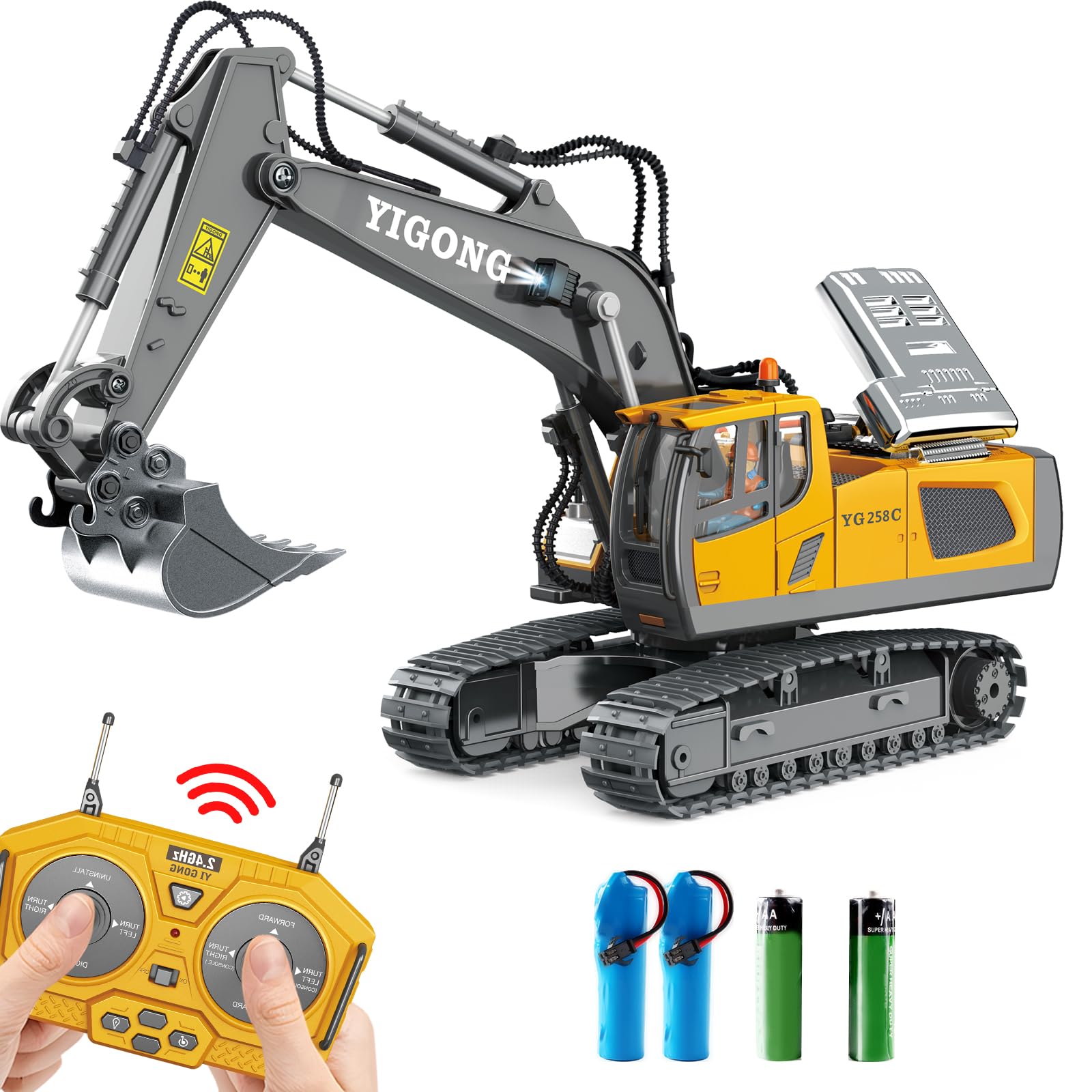 Dwi Dowellin RC excavator digging action for outdoor sand play