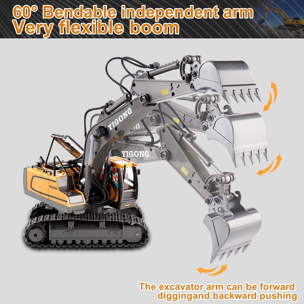 Dwi Dowellin RC excavator ready for sand pit adventures outdoors