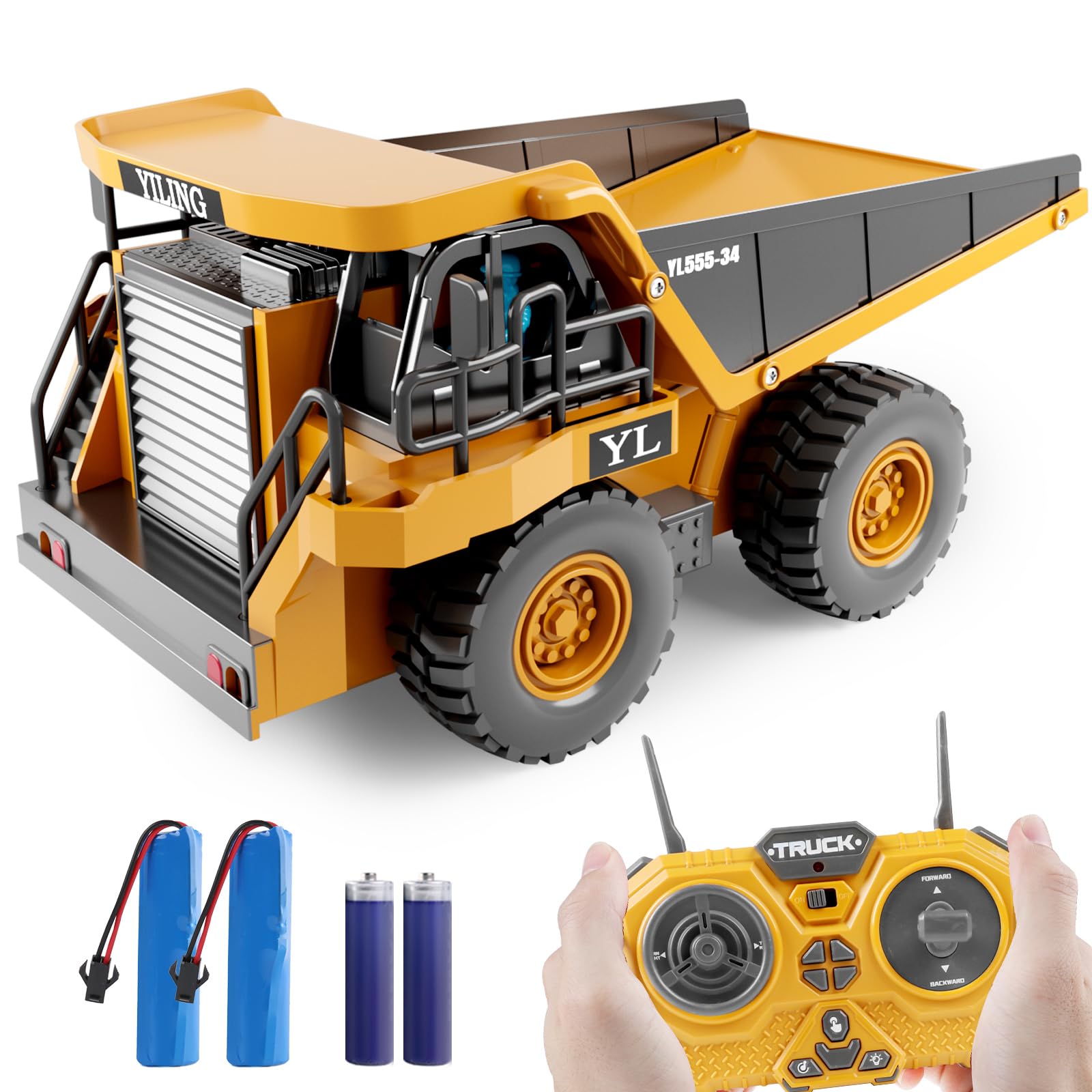 Dwi Dowellin remote control dump truck front view for imaginative play