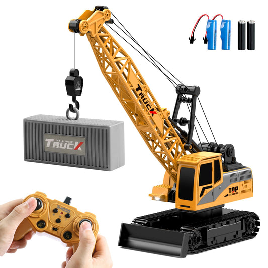 Dwi Dowellin remote crane control panel enabling precise, kid-friendly operation during playtime.