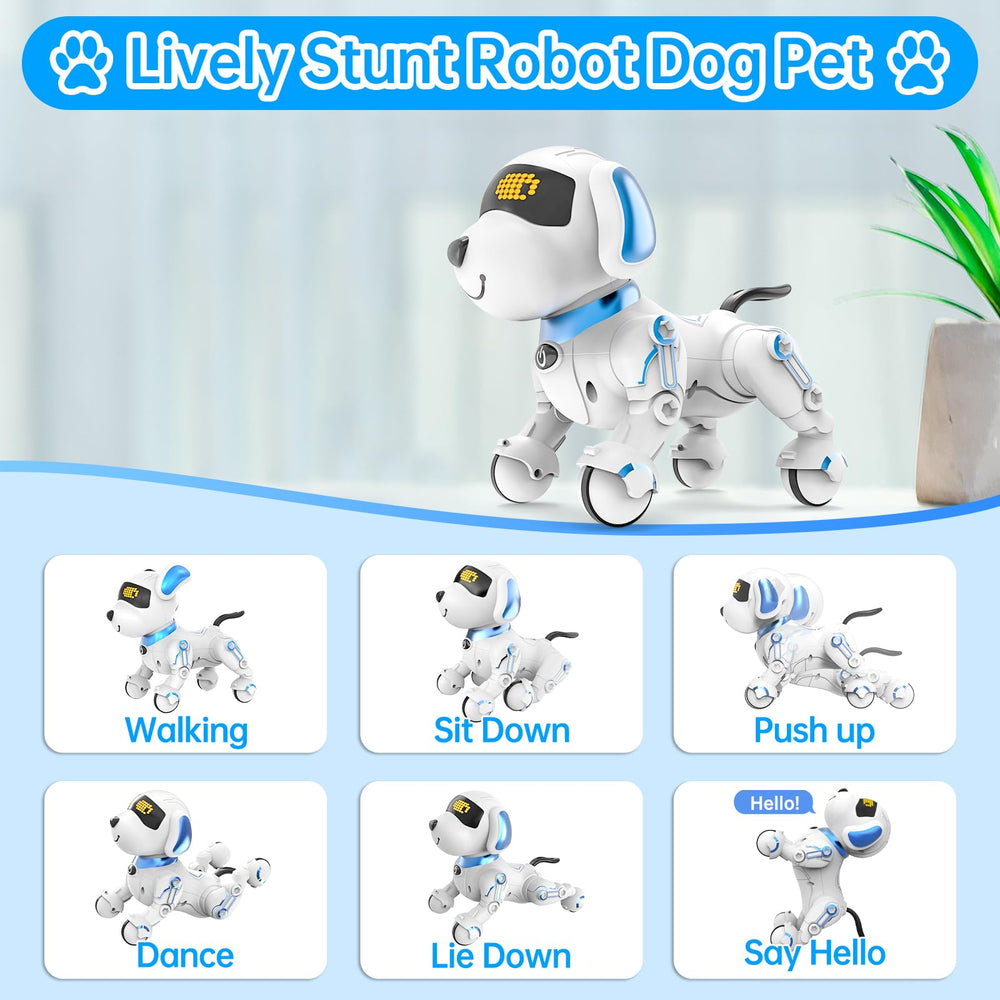 Dwi Dowellin robot dog lights and sounds enhance immersive learning moments.