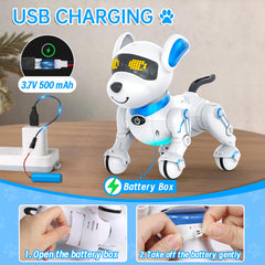 Dwi Dowellin robot dog programming actions builds creativity and sequencing skills during play.