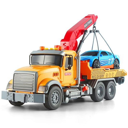 Dwi Dowellin tow truck toy front view with interactive lights and sounds