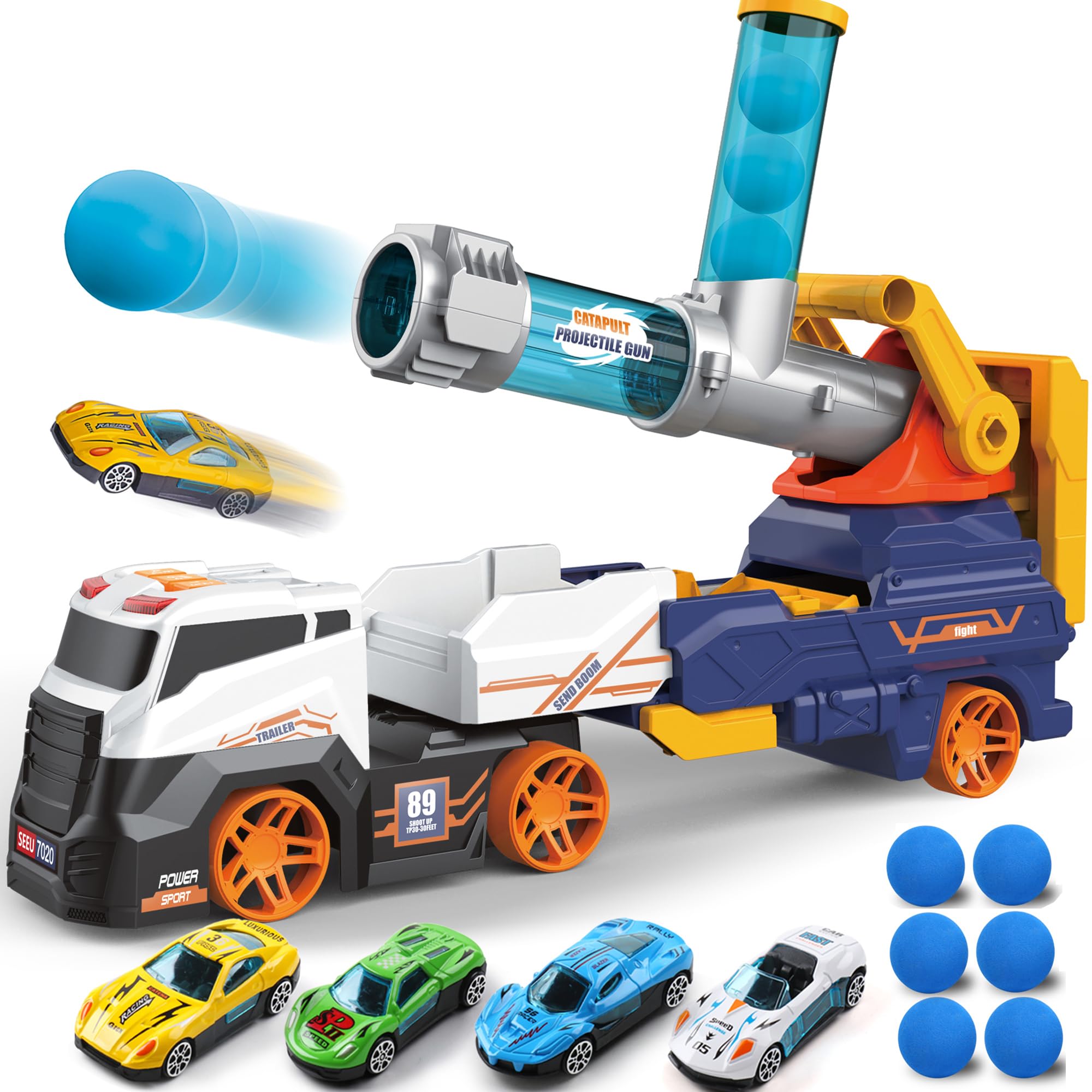 Dwi Dowellin 28-inch ejection truck with launcher ready for active play and coordination