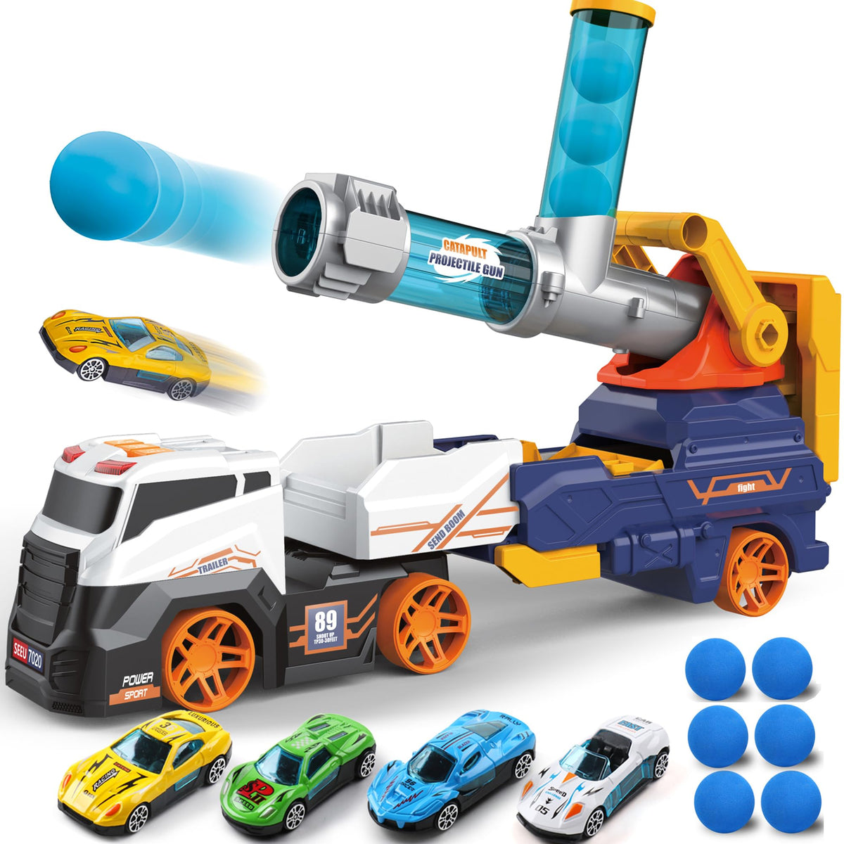 Dwi Dowellin 28-inch ejection truck with launcher ready for active play and coordination
