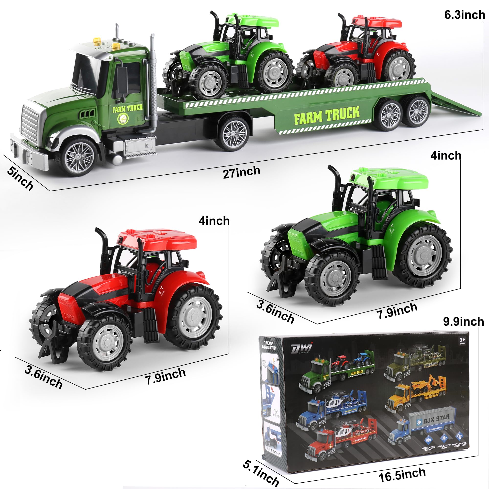 Dwi Dowellin two tractors for farm scene role play.