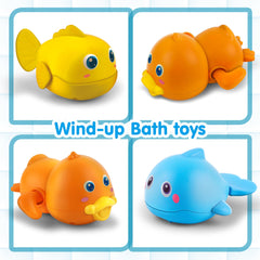 Dwi Dowellin wind-up whale yellow bath toy; glides smoothly across tub water.