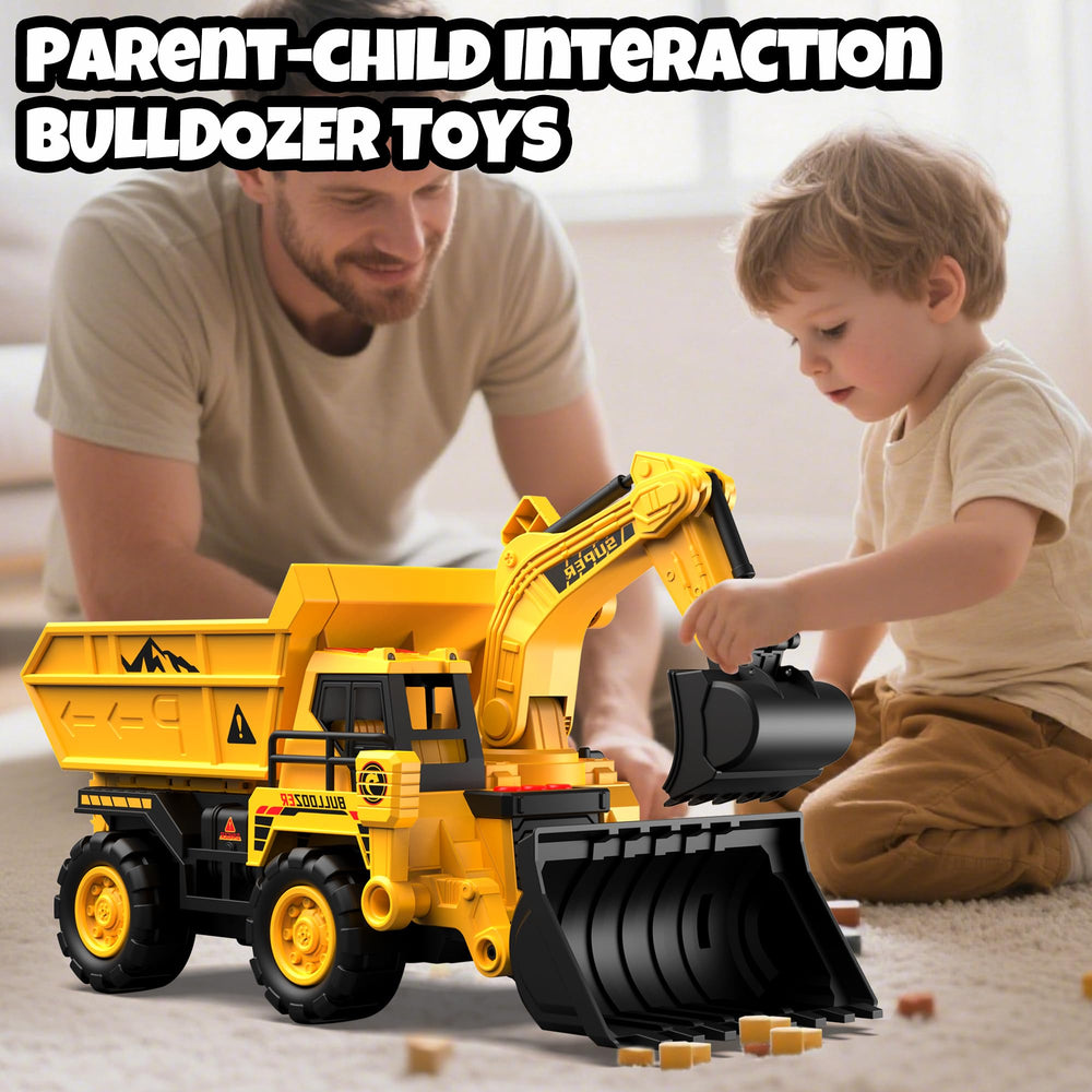 DWIRCTOYS dump truck back opens to reveal catapult function for action scenes