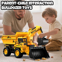 DWIRCTOYS dump truck back opens to reveal catapult function for action scenes