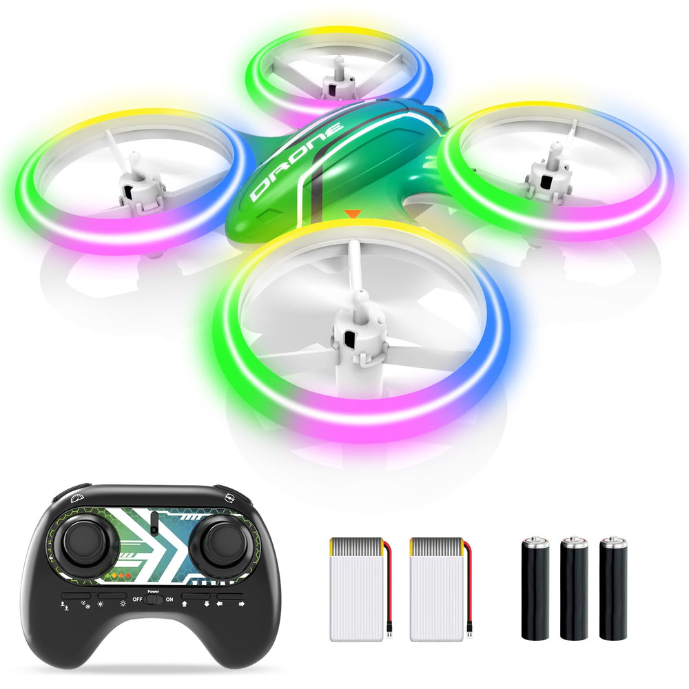 DWIRCTOYS mini drone in flight for beginner pilots and kid-friendly use.