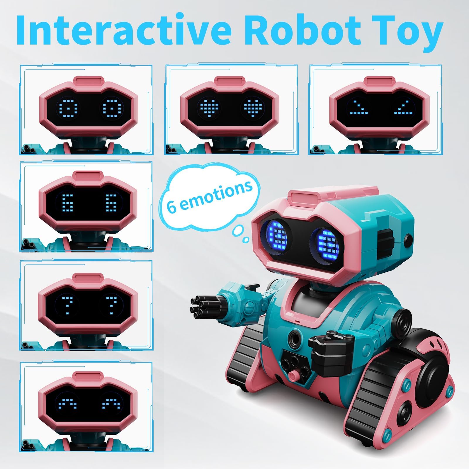 DWIRCTOYS robot toy with LED eyes delivering expressive visuals.