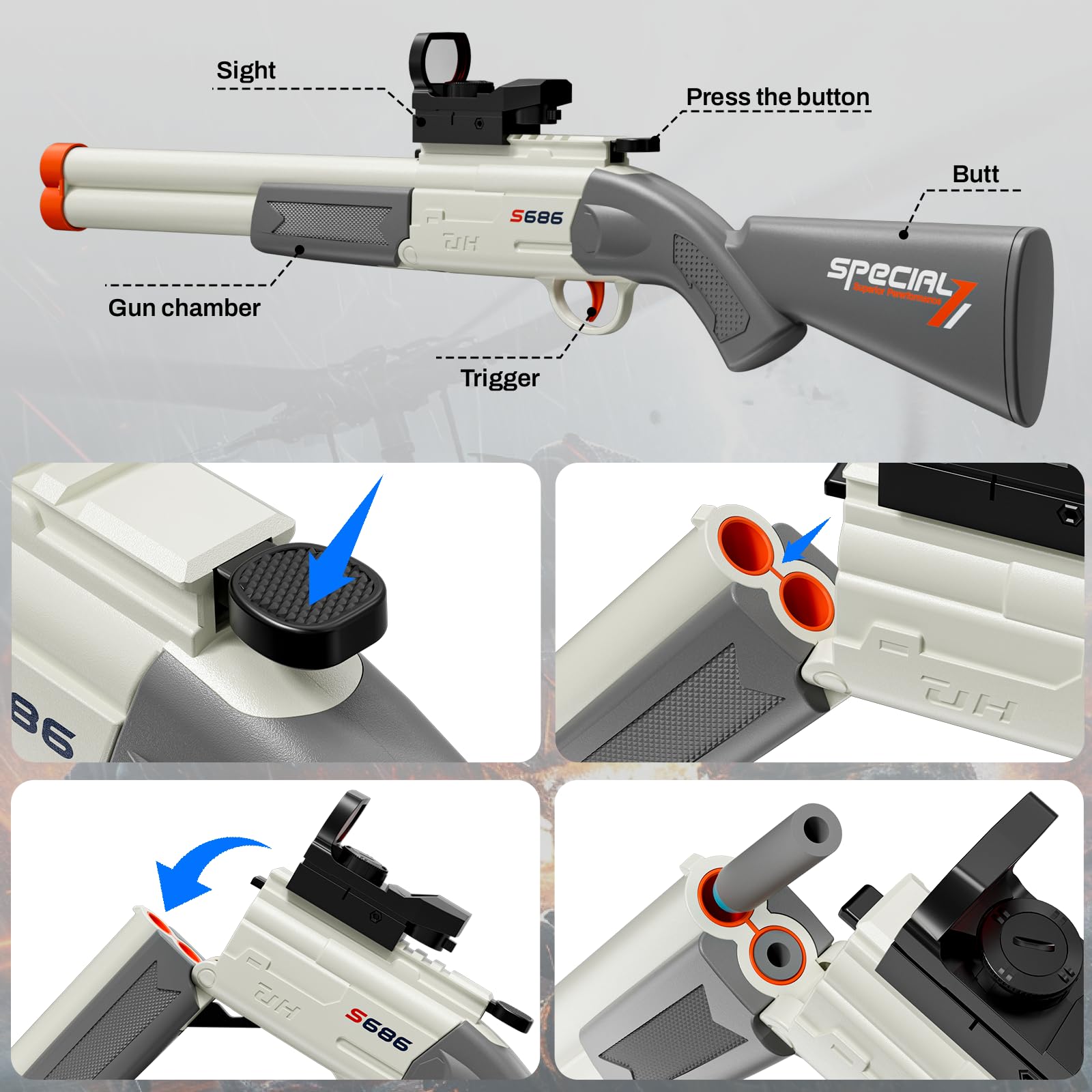DWMTGS toy gun darts pack with 10 tip and 10 suction darts for versatile play.