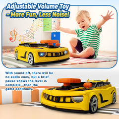 DY-GO steering wheel toy measures 15 inches, ideal for tabletop use