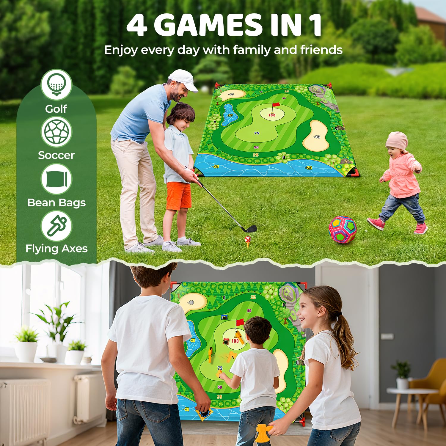 DyBaxa Golf Chipping Game 16 sticky balls enable precise aiming practice.