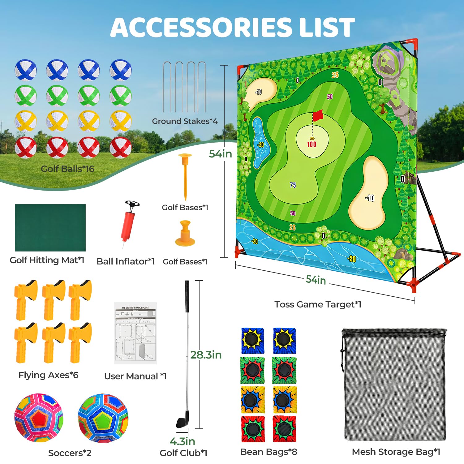 DyBaxa Golf Chipping Game 8 bean bags support target tossing accuracy.