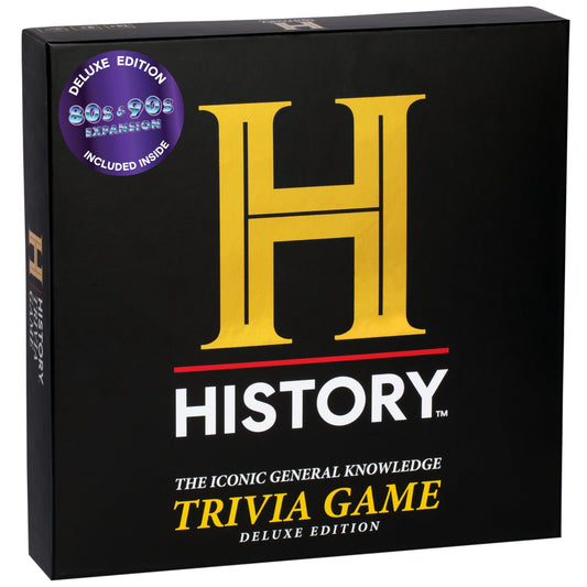 DYCE History Channel Trivia Board Game Deluxe Edition box cover enhances family game night experience
