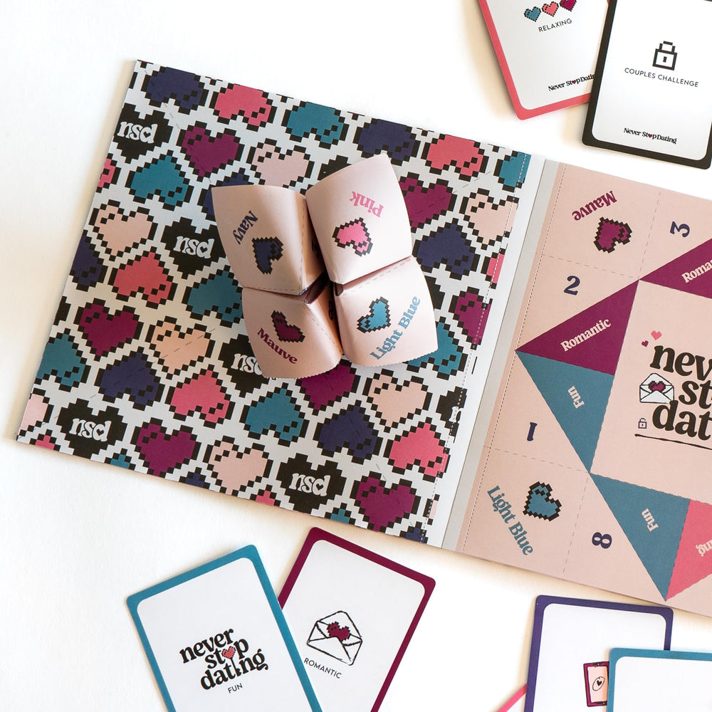 DYCE Never Stop Dating date cards offer romantic and spontaneous date ideas.