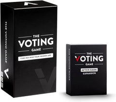 DYCE The Voting Game box with After Dark expansion ready for a lively game night.