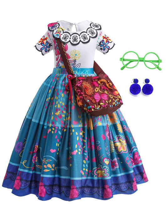 DYJJKM Mirabel blue dress for girls, ideal for playtime and parties