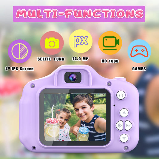 Dylanto Upgrade Kids Selfie Camera back view, compact and safe shell.