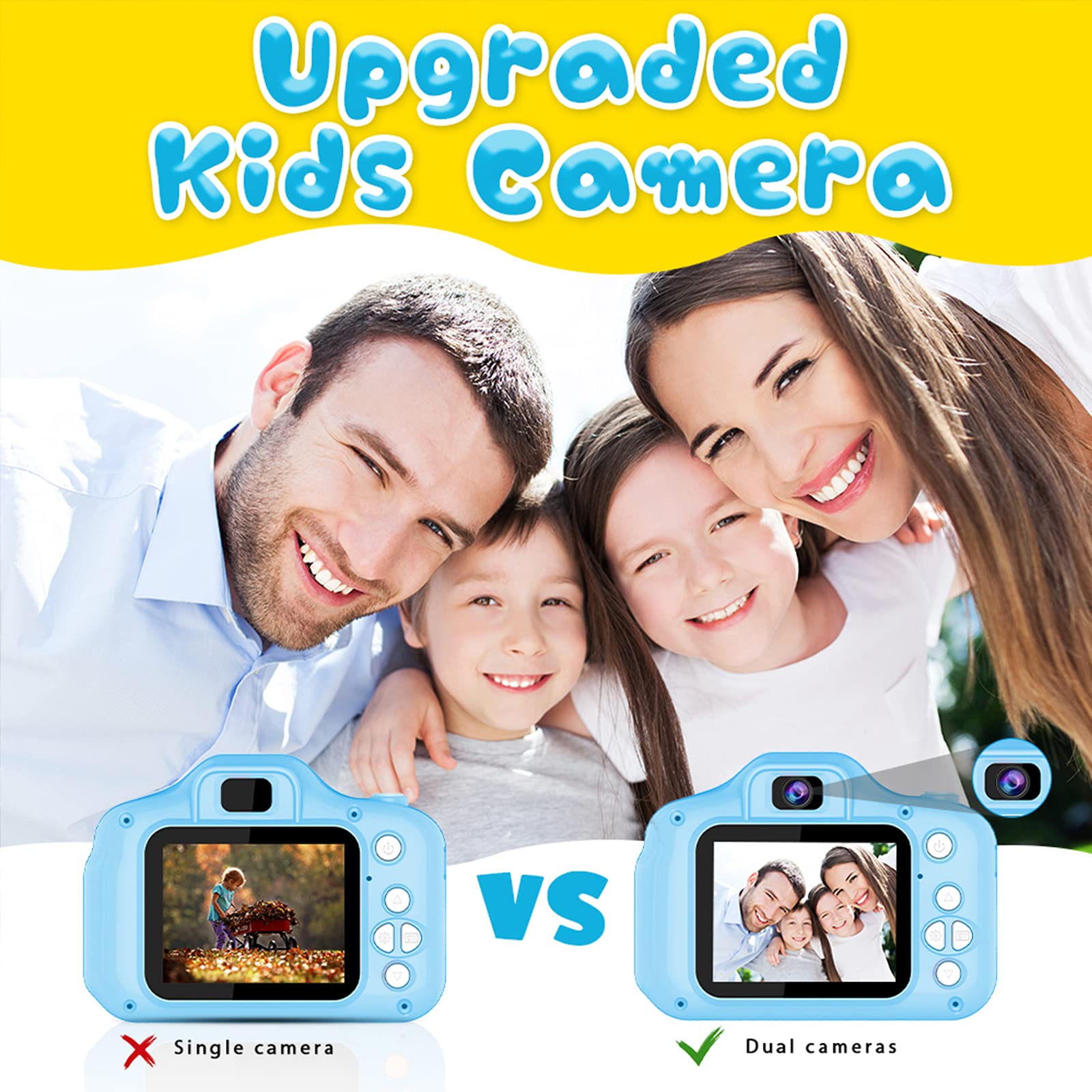 Dylanto Upgrade Kids Selfie Camera time-lapse blue captures growing moments over time