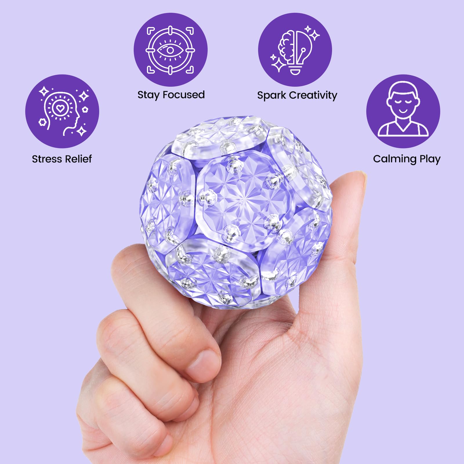 DYRDM light purple fidget sphere enhances sensory exploration