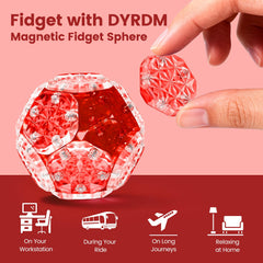 DYRDM Magnetic Fidget Sphere on a desk demonstrates tactile play during work.