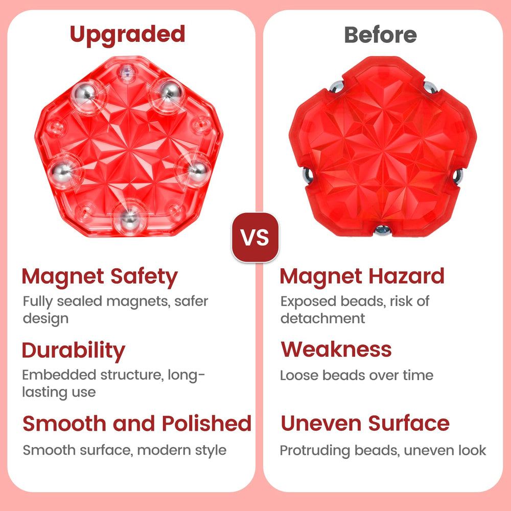 DYRDM Magnetic Fidget Sphere 12-pc set highlights embedded magnets for strong, stable connections.