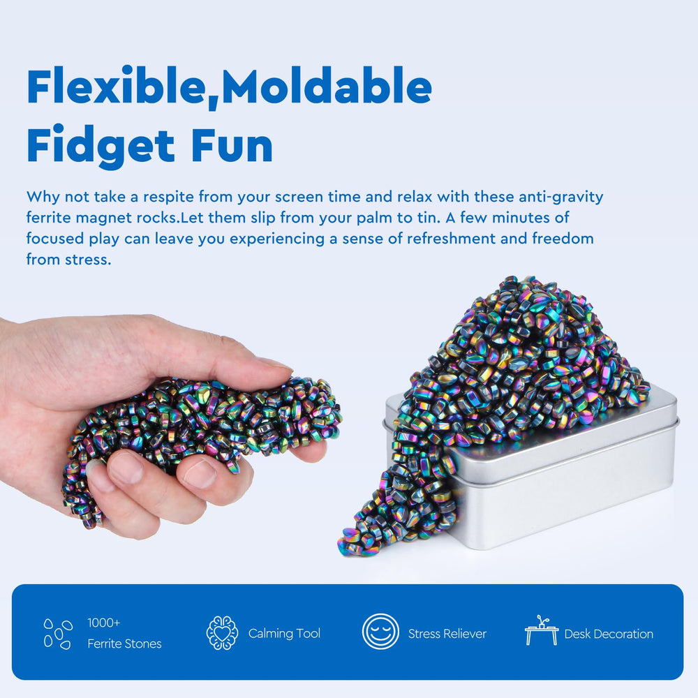 DYRDM sensory stones on a clean desk encourage mindful fidgeting