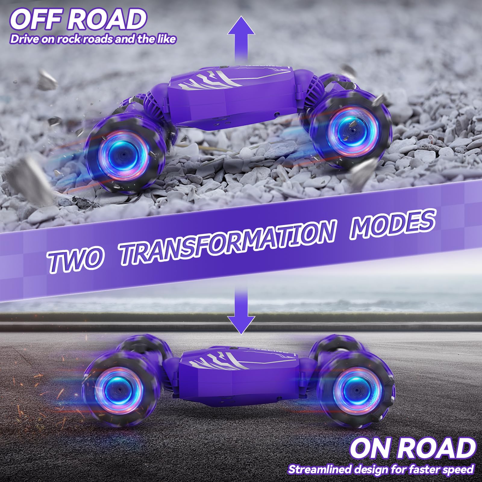 Dysaim Gesture RC Car in drift action highlighting versatile maneuverability.