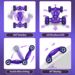 Dysaim Gesture RC Car with LED lights for night play and visibility.