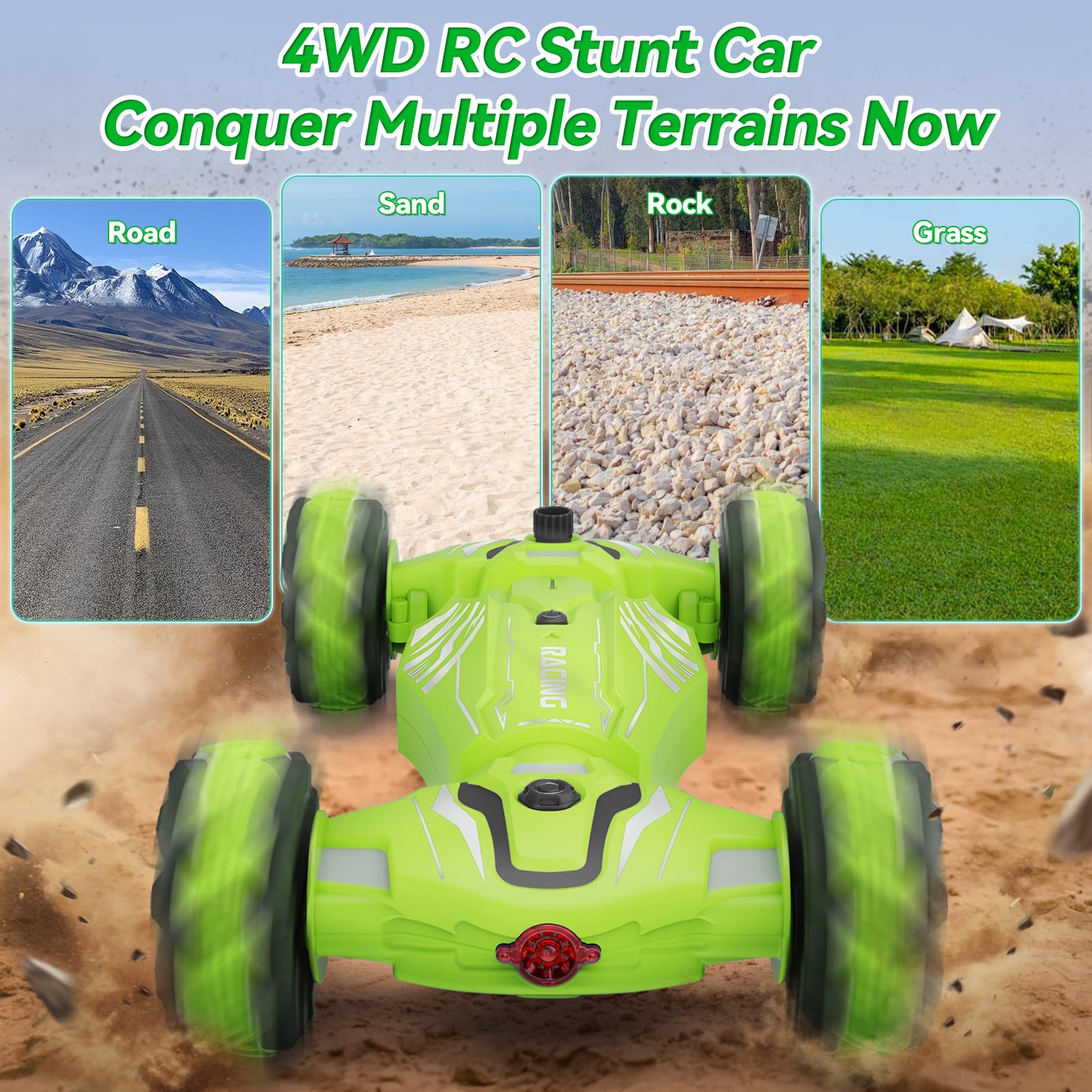 Dysaim Gesture RC Car with lights, music, and sprayer for immersive night play
