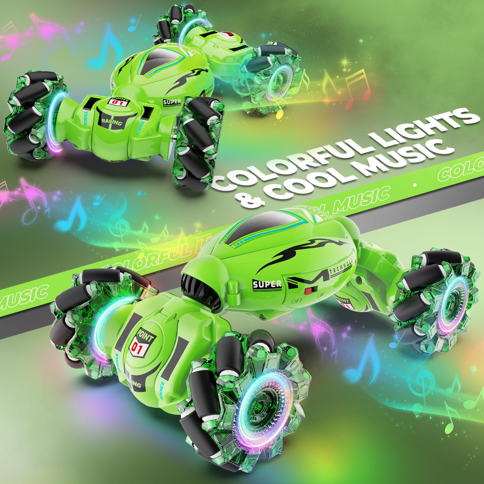 Dysaim Gesture RC Car off-road mode tackling grass and dirt