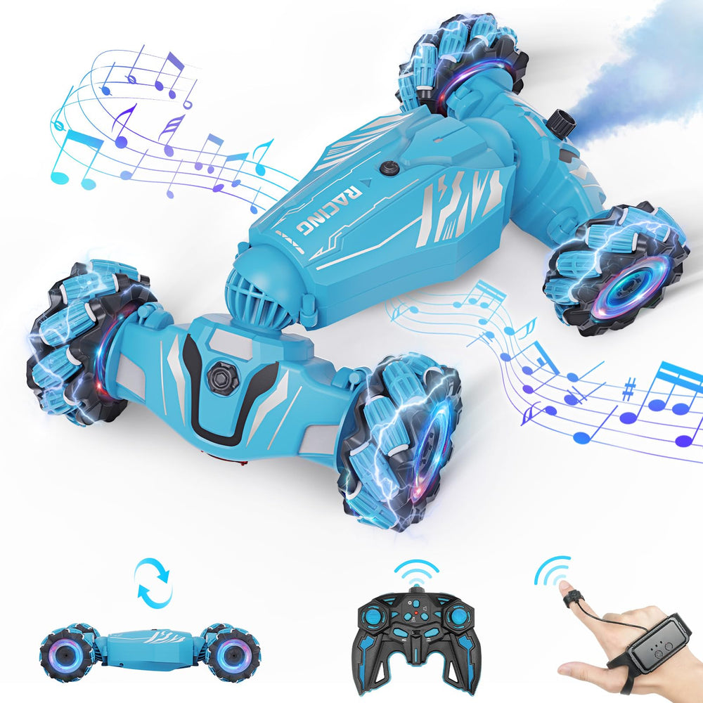 Dysaim gesture-sensing RC car for intuitive hand control and dramatic stunts.