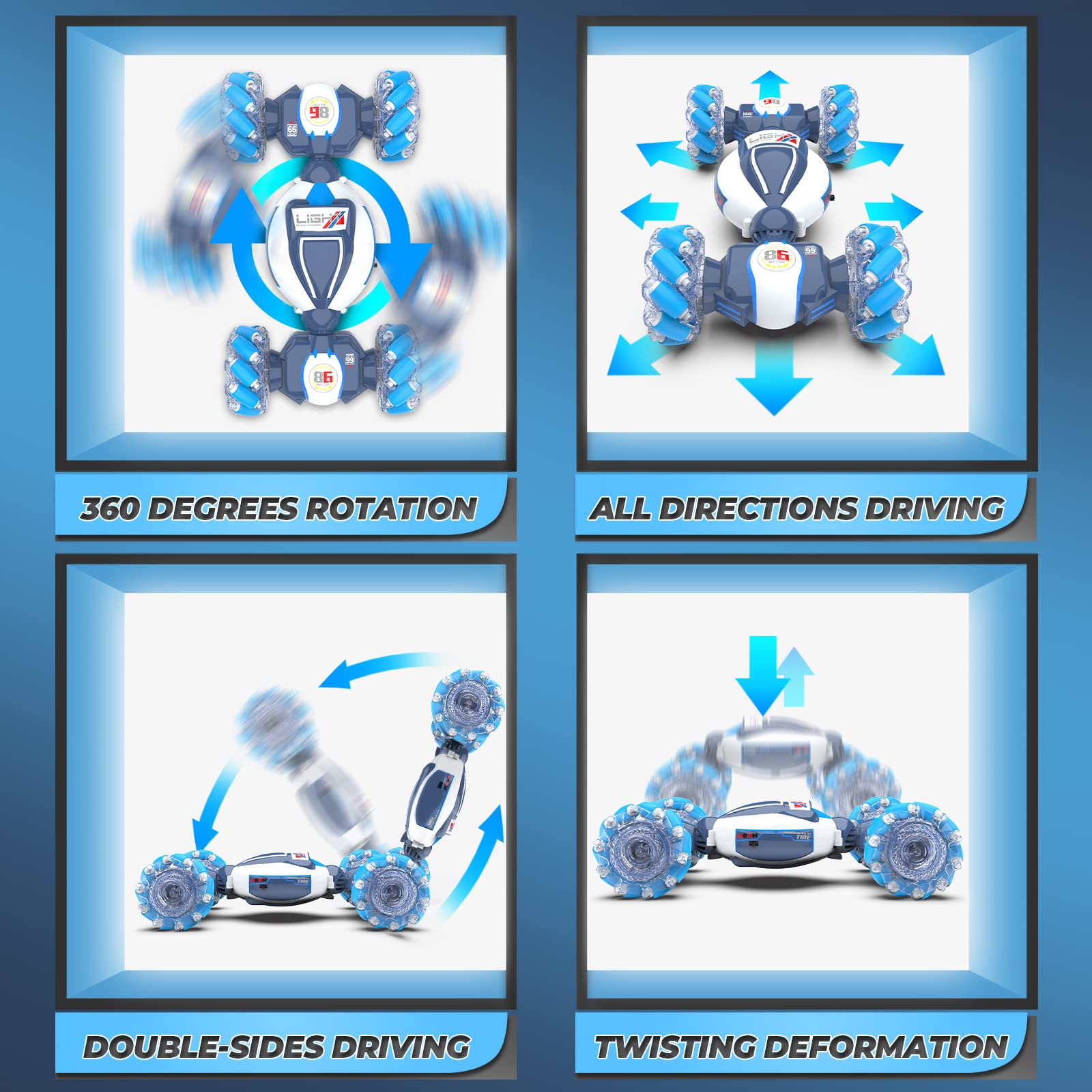 Dysaim Gesture Sensing RC Stunt Car 360-degree spin in action