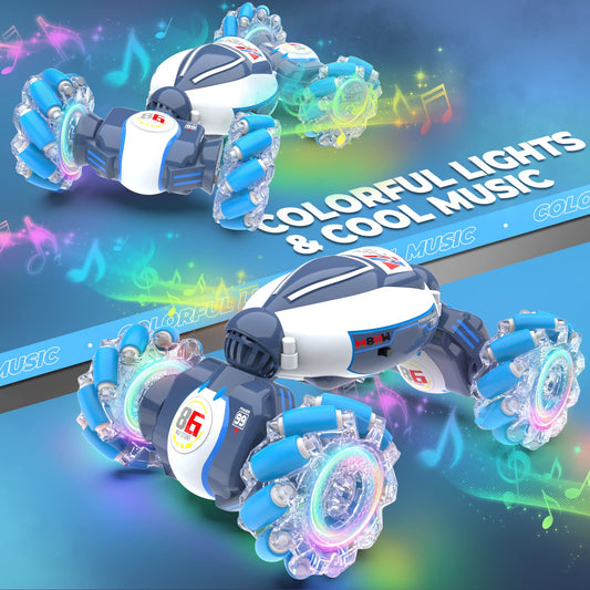 Dysaim Gesture Sensing RC Stunt Car side view shows rugged 4WD build