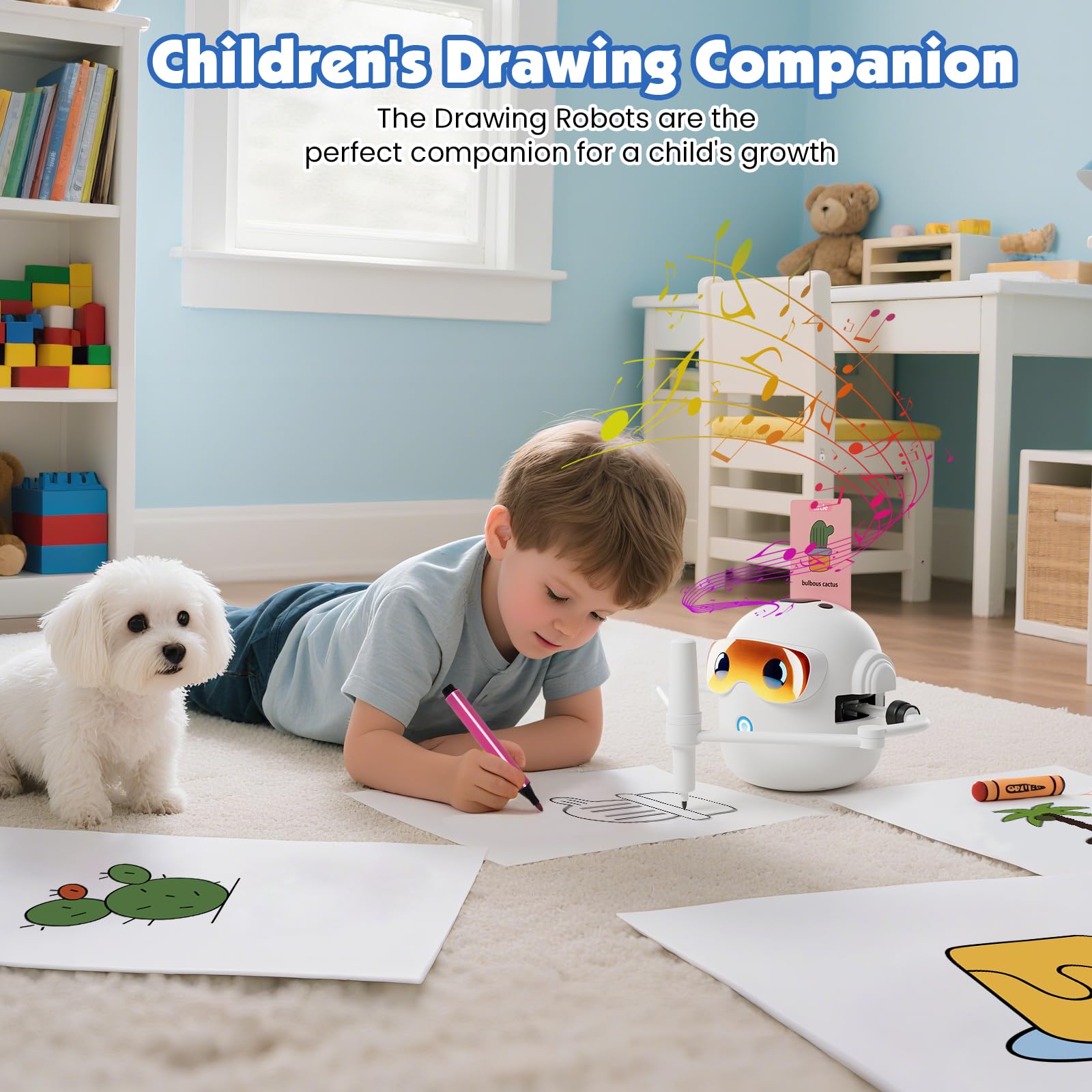 Dysh.Tech drawing robot uses voice interaction to explain steps and keep kids engaged.