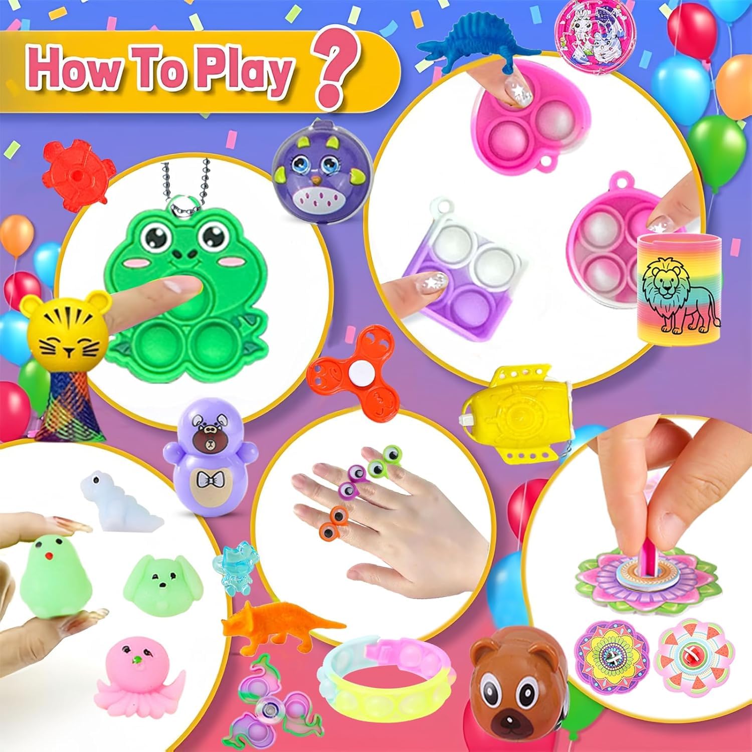 DZLHQON mini puzzles and pop toys for creative play.