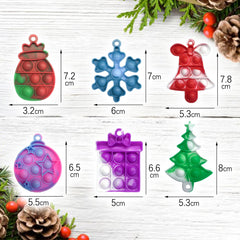 DZLUSJ Christmas mini pop keychain silicone close-up highlighting soft, durable silicone material.